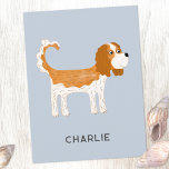 Cavalier Kung Charles Spain Hund Personlig Vykort<br><div class="desc">Cute Blenheim Cavalier Kung Charles Spain hund design för att få djur älskare att le. Originalkonst av Nic Squirrell. Ändra texten som du vill anpassa.</div>