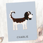 Cavalier Kung Charles Spain Hund Personlig Vykort<br><div class="desc">Cute Tricolor Cavalier Kung Charles Spain hund design för att le åt alla djurälskare. Originalkonst av Nic Squirrell. Ändra namn eller texten som du vill anpassa.</div>