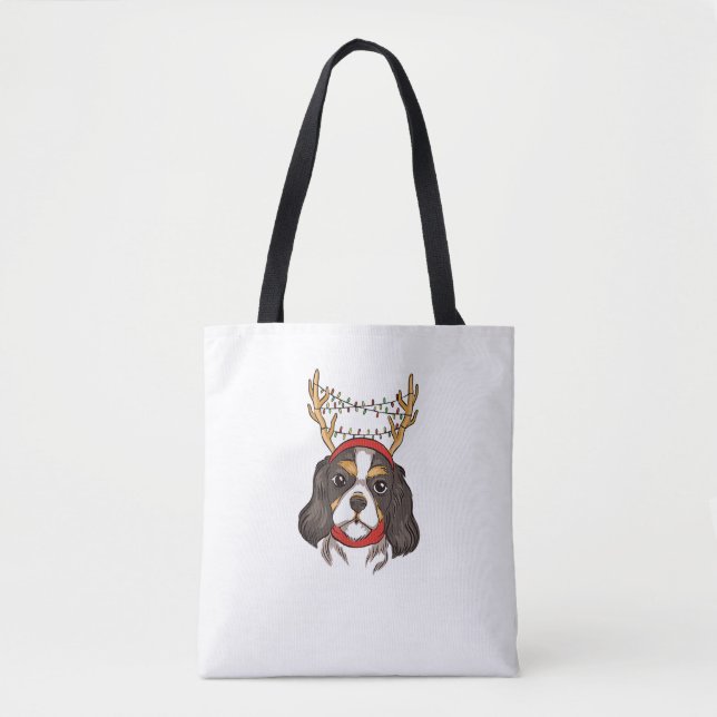 Cavalier Kung Charles Spain Hund Pet jul Tygkasse (Framsida)