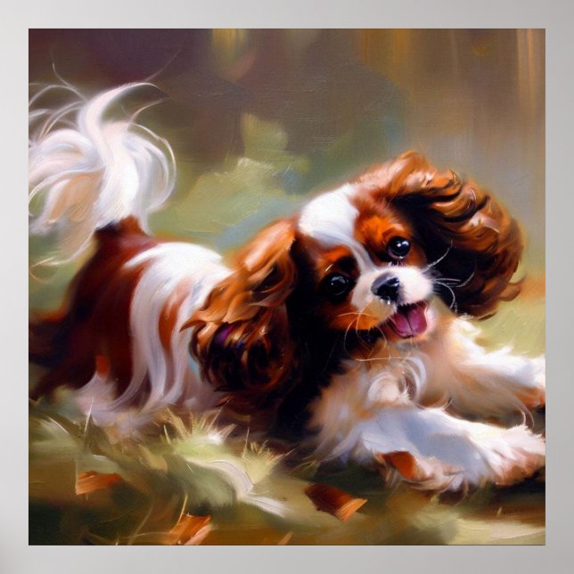 Cavalier Kung Charles Spain Hund Poster (Framsidan)