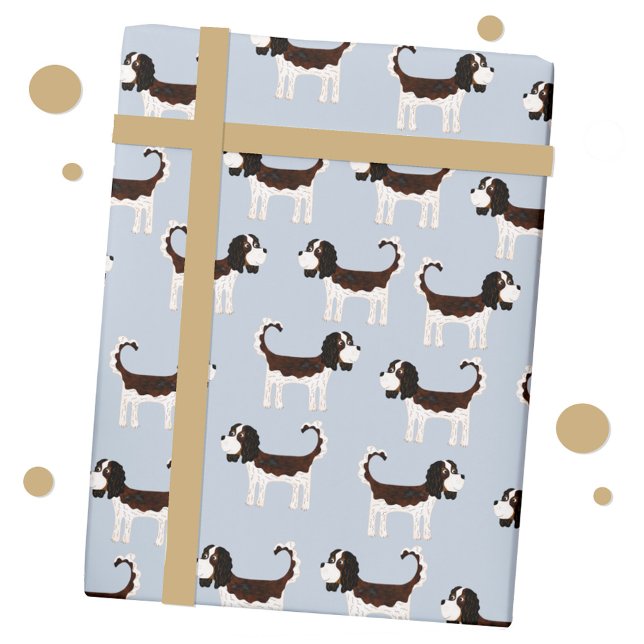 Cavalier Kung Charles Spain Hund Presentpapper (King Charles Cavalier Spaniel dog wrapping paper roll)