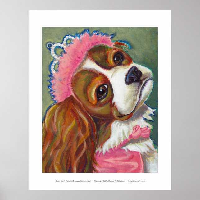 Cavalier Kung Charles Spain Hund Princess ART Poster (Framsidan)