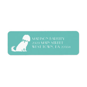 Cavalier Kung Charles Spain Hund Puppy Returadress Etikett