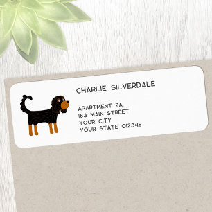 Cavalier Kung Charles Spain Hund Returadress Etikett