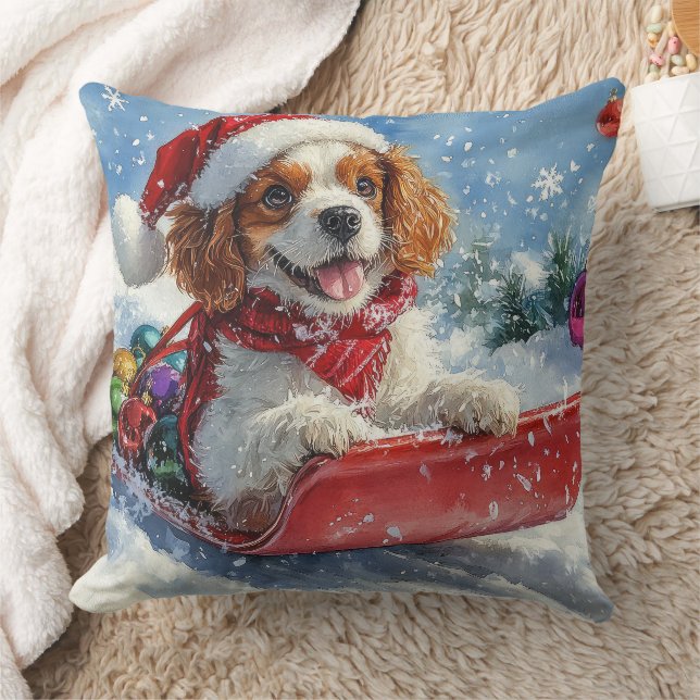 Cavalier Kung Charles Spain Hund Sledge jul Kudde (Filt)