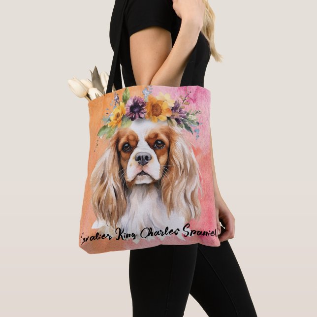 Cavalier Kung Charles Spain Hund Tygkasse (Närbild)