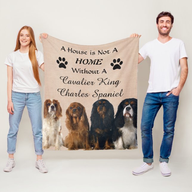 Cavalier Kung Charles Spain Hundar - House Home Fleecefilt (På plats)
