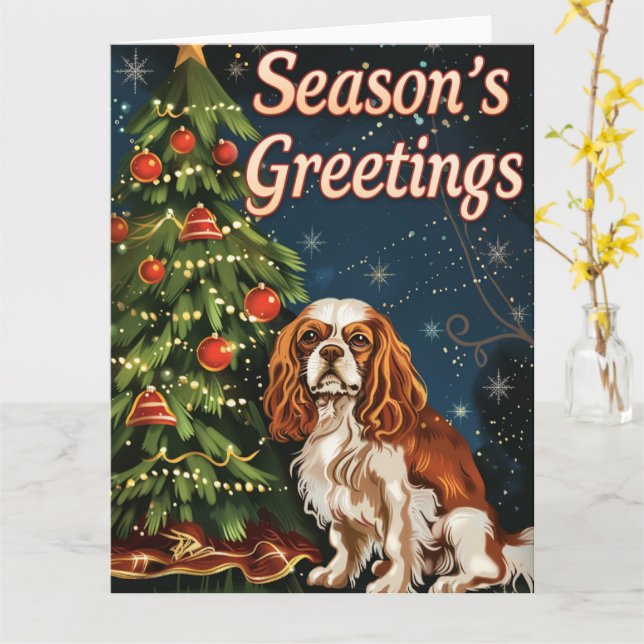 Cavalier Kung Charles Spain jul Kort (Gul blomma)