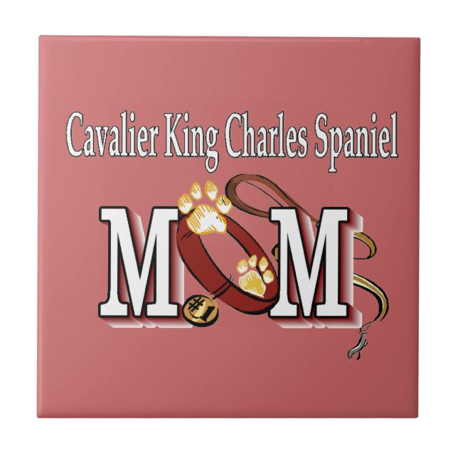 Cavalier Kung Charles Spain Mamma Gifts Kakelplatta (Framsidan)