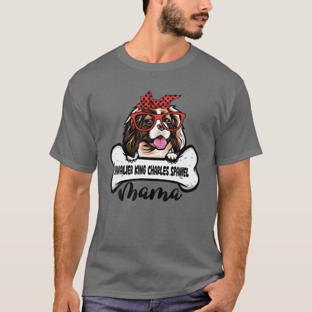 Cavalier Kung Charles Spain Mamma Mors dag Gif T Shirt (Framsida)