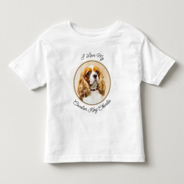 Cavalier Kung Charles Spain Original Paeing to T Shirt (Framsida)