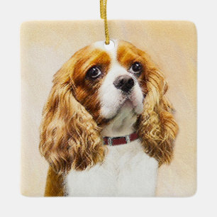 Cavalier Kung Charles Spain Original Paine Julgransprydnad Keramik