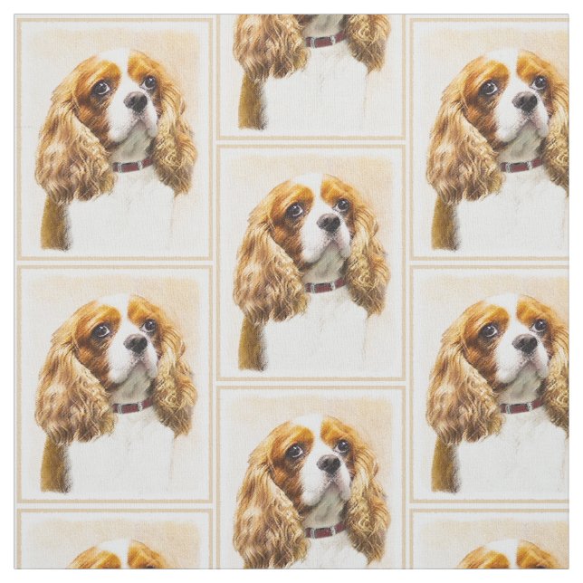 Cavalier Kung Charles Spain Original Paine Tyg (Provkarta)