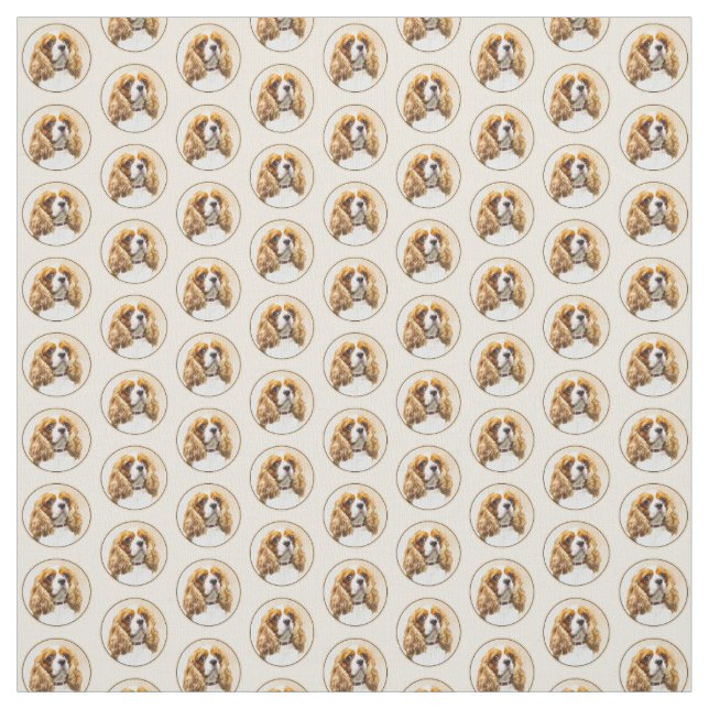 Cavalier Kung Charles Spain Original Paine Tyg (Provkarta)