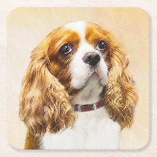 Cavalier Kung Charles Spain Original Paine Underlägg Papper Kvadrat