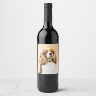 Cavalier Kung Charles Spain Original Paine Vinflaska Etikett