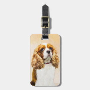 Cavalier Kung Charles Spain Original Painting Bagagebricka
