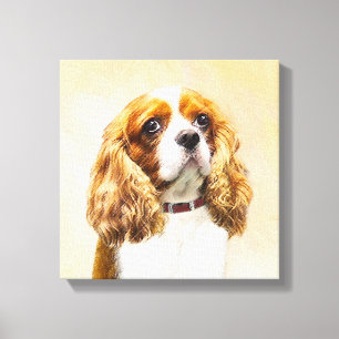Cavalier Kung Charles Spain Original Painting Canvastryck