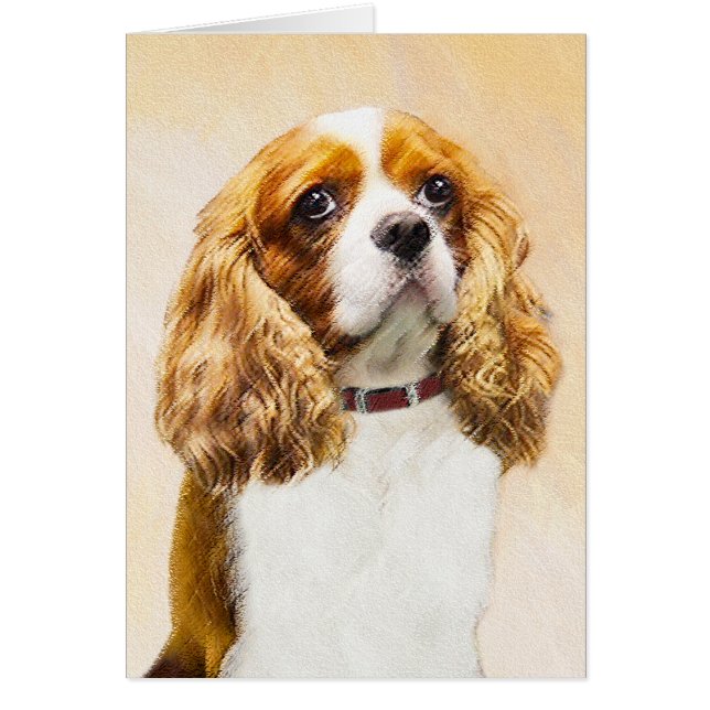 Cavalier Kung Charles Spain Original Painting Hälsningskort (Framsidan)