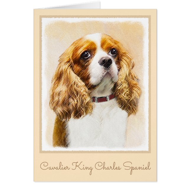 Cavalier Kung Charles Spain Original Painting Hälsningskort (Framsidan)