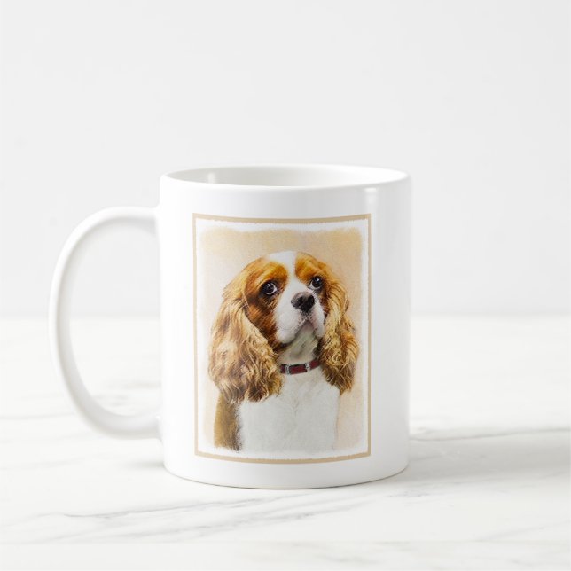 Cavalier Kung Charles Spain Original Painting Kaffemugg (Vänster)