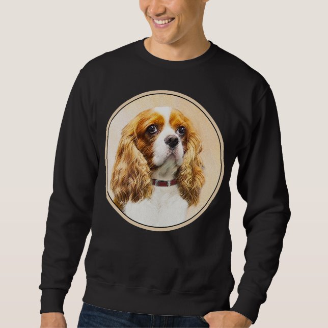 Cavalier Kung Charles Spain Original Painting Lång Ärmad Tröja (Framsida)