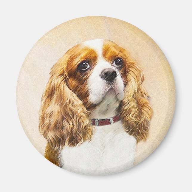 Cavalier Kung Charles Spain Original Painting Magnet (Framsidan)