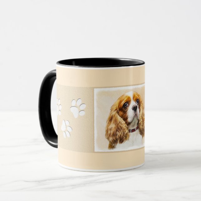 Cavalier Kung Charles Spain Original Painting Mugg (Framsida vänster)