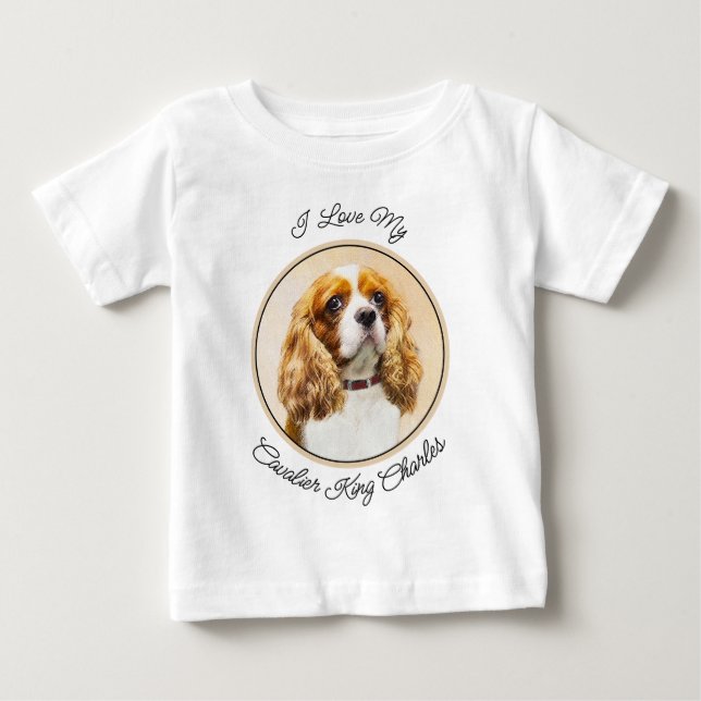 Cavalier Kung Charles Spain Original Painting T Shirt (Framsida)