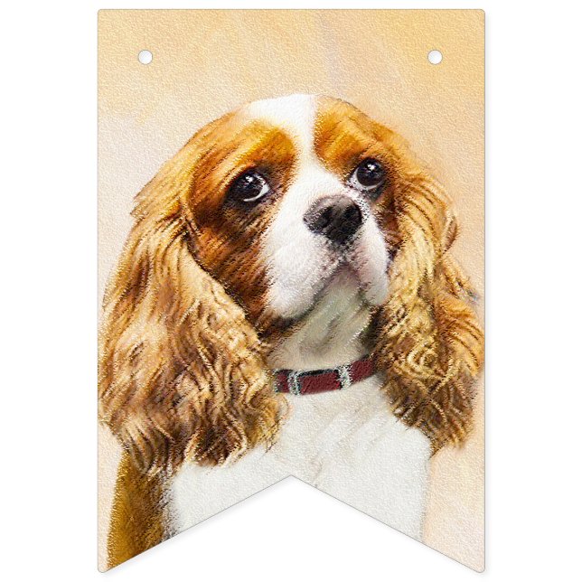 Cavalier Kung Charles Spain Original Painting Vimplar (Första flaggan)