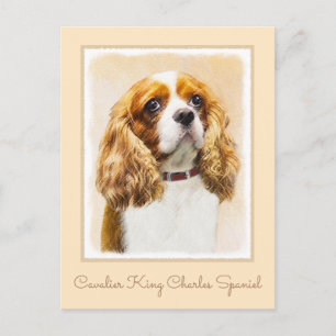 Cavalier Kung Charles Spain Original Painting Vykort