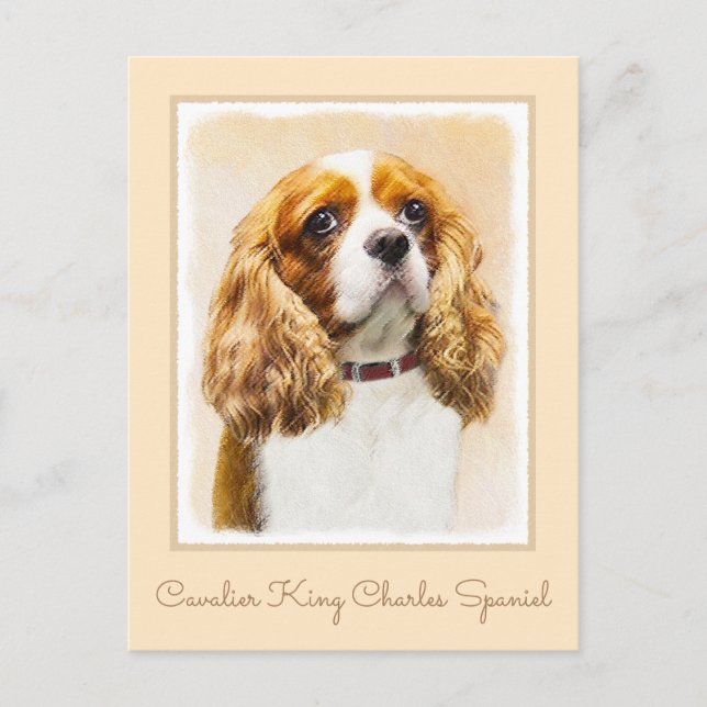 Cavalier Kung Charles Spain Original Painting Vykort (Framsida)