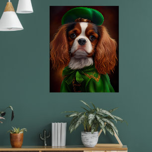 Cavalier Kung Charles Spain på St. Patrick's Day Poster