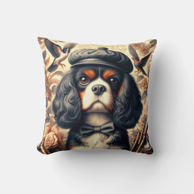 Cavalier Kung Charles Spain Painting Kudde (Framsida)