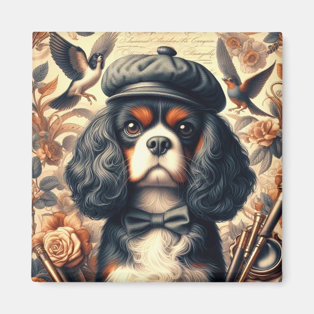 Cavalier Kung Charles Spain Painting Magnet (Framsidan)
