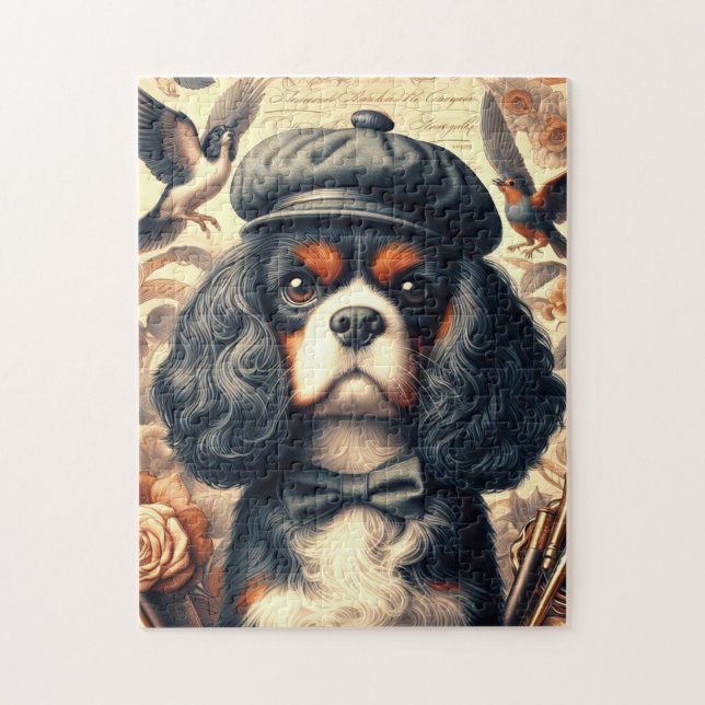 Cavalier Kung Charles Spain Painting Pussel (Vertikal)