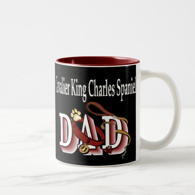 Cavalier Kung Charles Spain PAPPA Gifts Två-Tonad Mugg (Höger)
