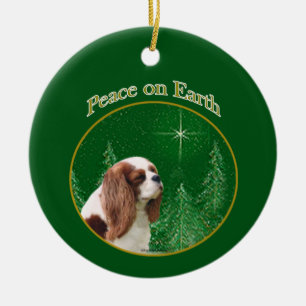 Cavalier Kung Charles Spain Peace Julgransprydnad Keramik