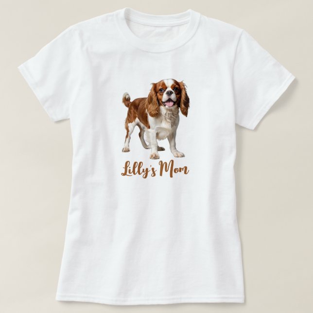 Cavalier Kung Charles Spain Personalize T Shirt (Design framsida)