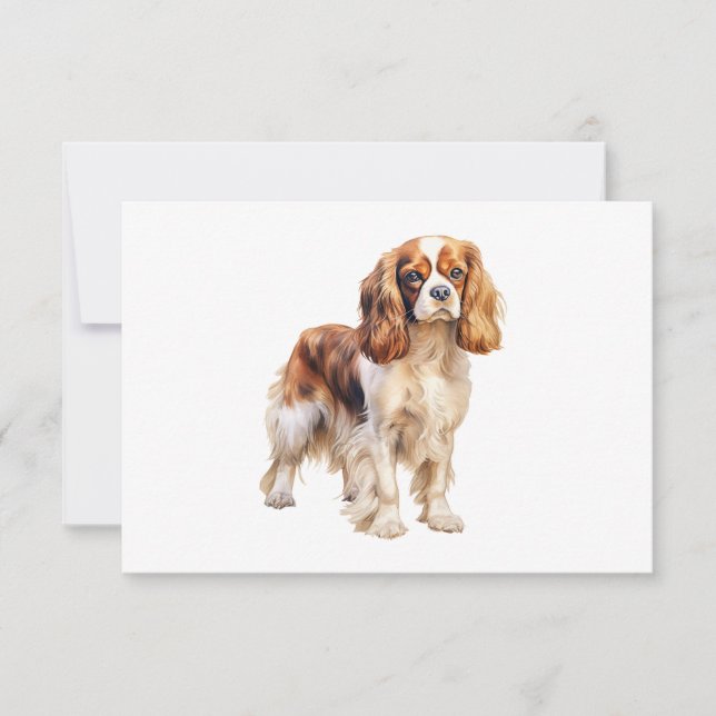 Cavalier Kung Charles Spain print Hund print Meddelande (Framsida)