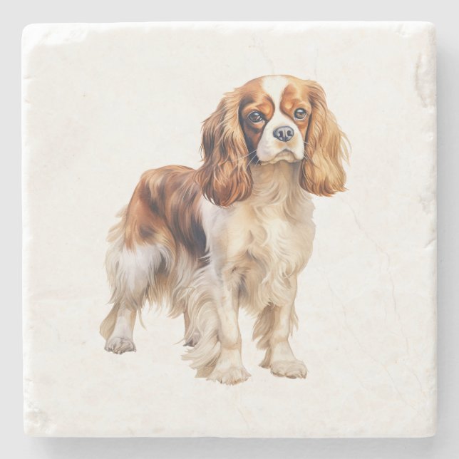 Cavalier Kung Charles Spain print Hund print Stenunderlägg (Framsidan)