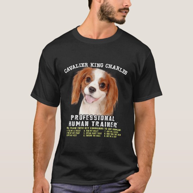 Cavalier Kung Charles Spain Professionell Human T Shirt (Framsida)