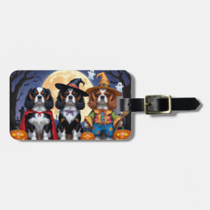 Cavalier Kung Charles Spain Pumpkin Halloween Bagagebricka