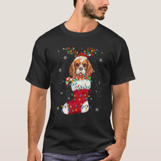 Cavalier Kung Charles Spain Puppy Hund in Socks X T Shirt