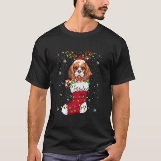 Cavalier Kung Charles Spain Puppy Hund in Socks X T Shirt