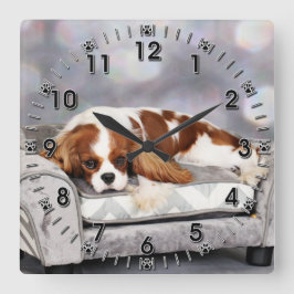 Cavalier Kung Charles Spain - Remington Fyrkantig Klocka