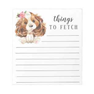 Cavalier Kung Charles Spain sak to Fetch Anteckningsblock