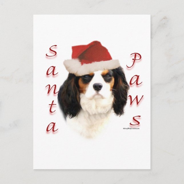 Cavalier Kung Charles Spain Santa Tassar Helg Vykort (Framsida)