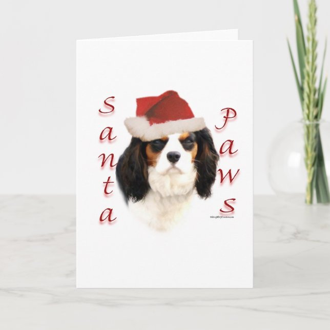 Cavalier Kung Charles Spain Santa Tassar Helgkort (Framsida)