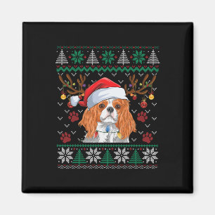 Cavalier Kung Charles Spain Santa Ugly Sweater L. Magnet